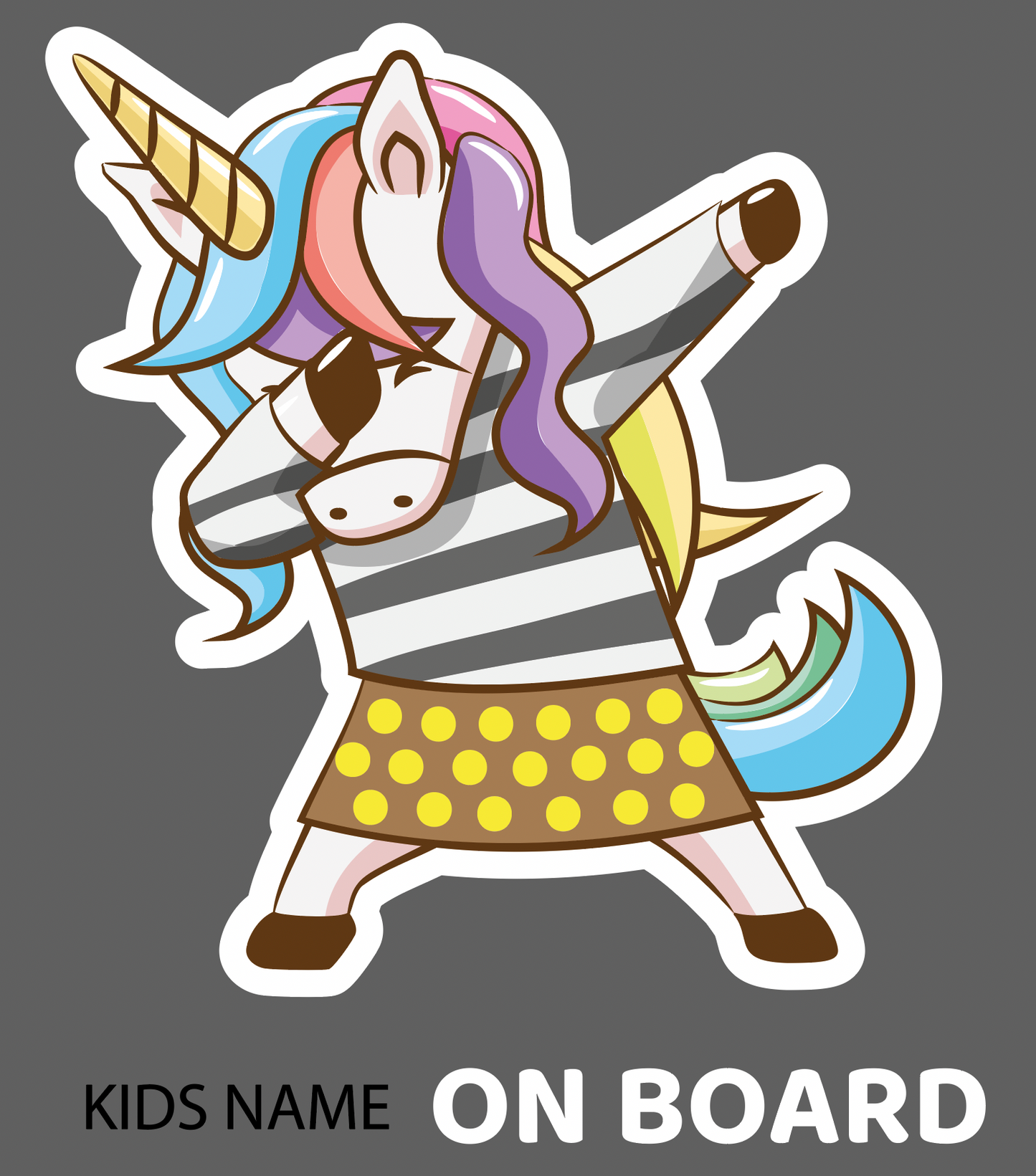 Uzlīme Dabbing Unicorn automašīnai (car sticker) - MuseEffect